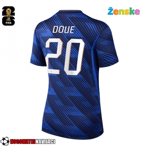 Ženske Nogometnih dresov Francija Desire Doue #20 Domači SP 2026 Kratki rokavi Ženske Nogometnih dresov Francija Desire Doue #20 Domači SP 2026 Kratki rokavi